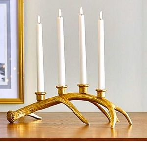 Gold 16.5" Antler Candle Holder